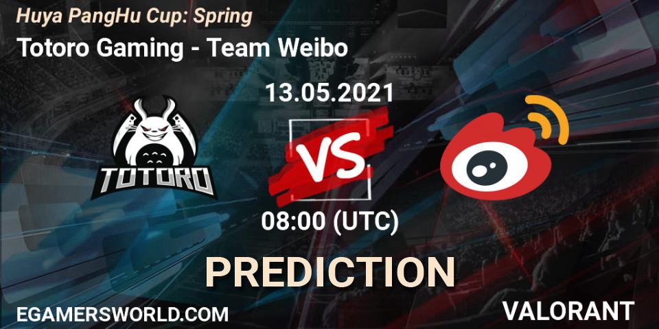 Prognoza Totoro Gaming - Team Weibo. 13.05.2021 at 08:00, VALORANT, Huya PangHu Cup: Spring