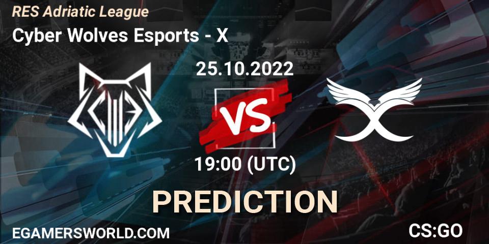 Prognoza Cyber Wolves Esports - X. 25.10.2022 at 19:00, Counter-Strike (CS2), RES Adriatic League