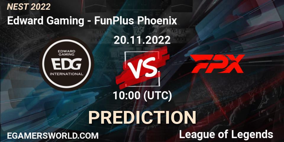 Prognoza Edward Gaming - FunPlus Phoenix. 20.11.2022 at 10:00, LoL, NEST 2022