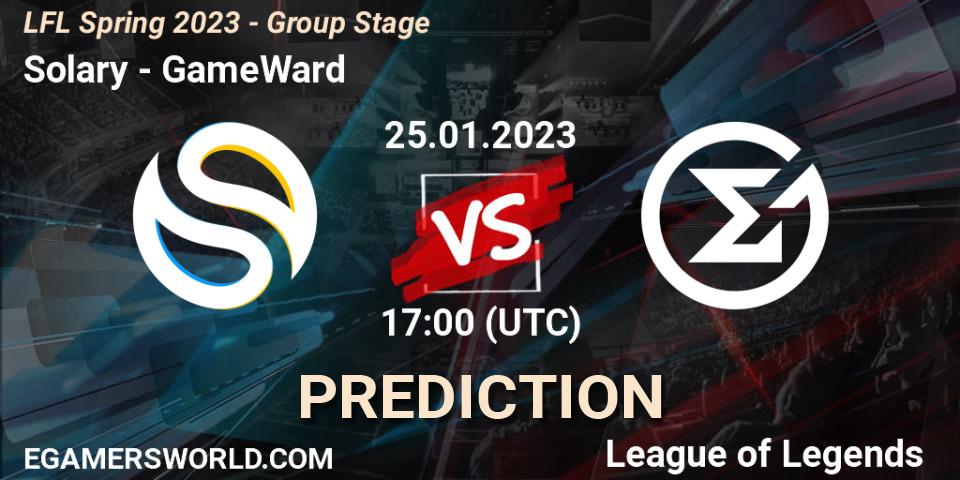 Prognoza Solary - GameWard. 25.01.2023 at 17:00, LoL, LFL Spring 2023 - Group Stage