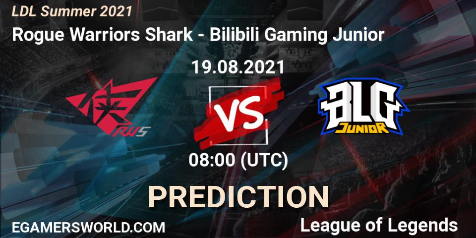 Prognoza Rogue Warriors Shark - Bilibili Gaming Junior. 19.08.2021 at 08:20, LoL, LDL Summer 2021