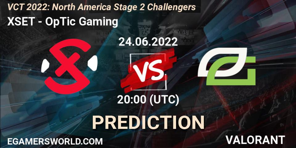 Prognoza XSET - OpTic Gaming. 24.06.2022 at 20:15, VALORANT, VCT 2022: North America Stage 2 Challengers