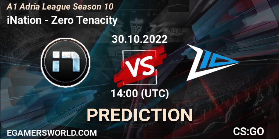 Prognoza iNation - Zero Tenacity. 30.10.2022 at 15:00, Counter-Strike (CS2), A1 Adria League Season 10