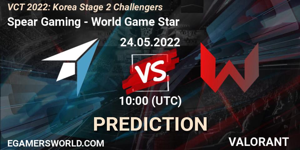 Prognoza Spear Gaming - World Game Star. 24.05.2022 at 11:00, VALORANT, VCT 2022: Korea Stage 2 Challengers