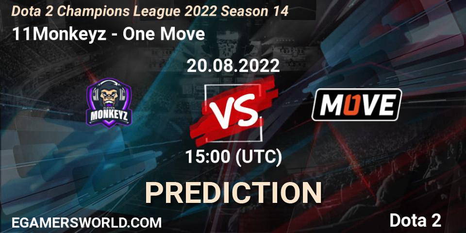 Prognoza 11Monkeyz - One Move. 20.08.2022 at 15:02, Dota 2, Dota 2 Champions League 2022 Season 14