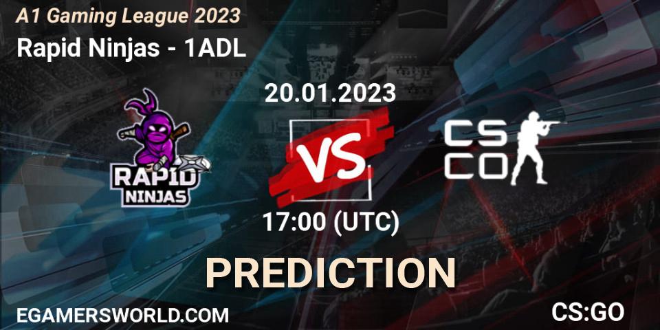 Prognoza Rapid Ninjas - 1ADL. 20.01.2023 at 17:00, Counter-Strike (CS2), A1 Gaming League 2023
