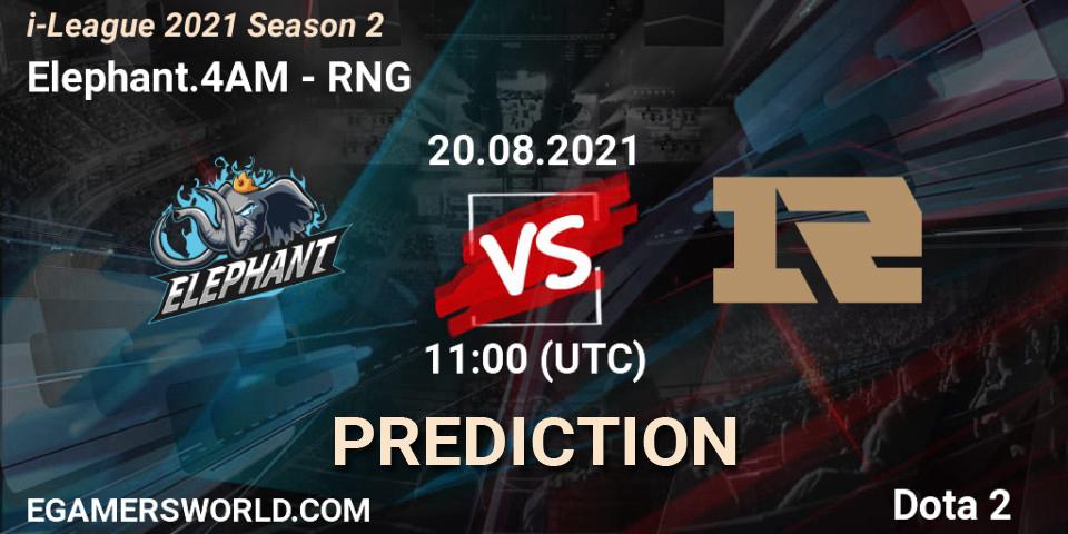 Prognoza Elephant.4AM - RNG. 20.08.2021 at 11:04, Dota 2, i-League 2021 Season 2