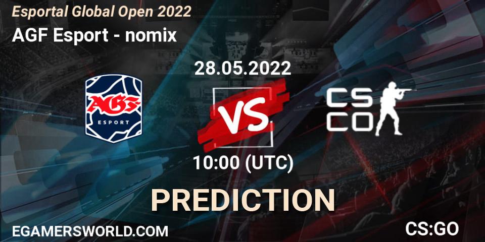 Prognoza AGF Esport - nomix. 28.05.2022 at 10:00, Counter-Strike (CS2), Esportal Global Open 2022