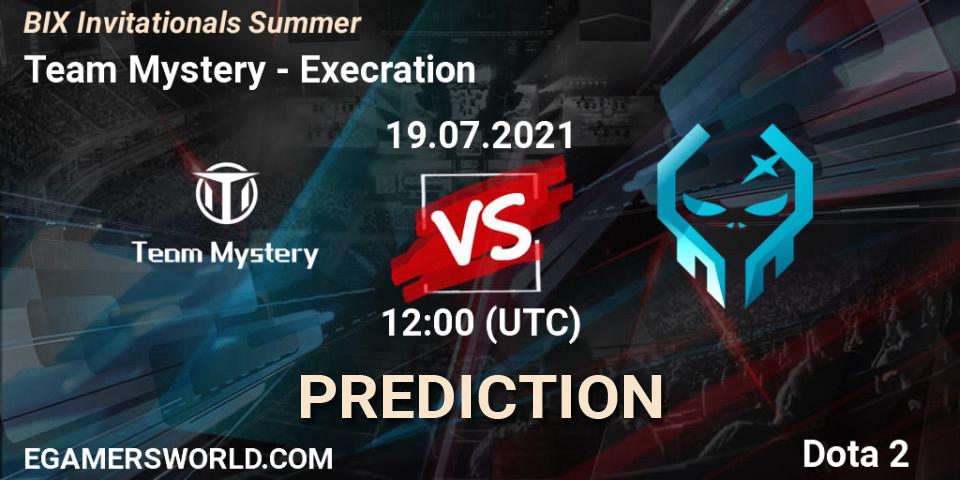 Prognoza Team Mystery - Execration. 19.07.2021 at 12:29, Dota 2, BIX Invitationals Summer