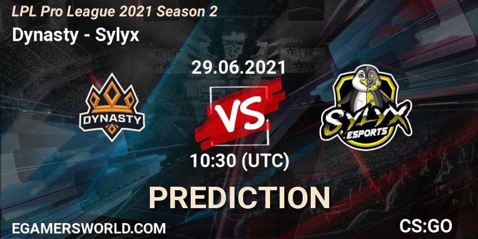 Prognoza Dynasty - Sylyx. 29.06.2021 at 10:30, Counter-Strike (CS2), LPL Pro League 2021 Season 2