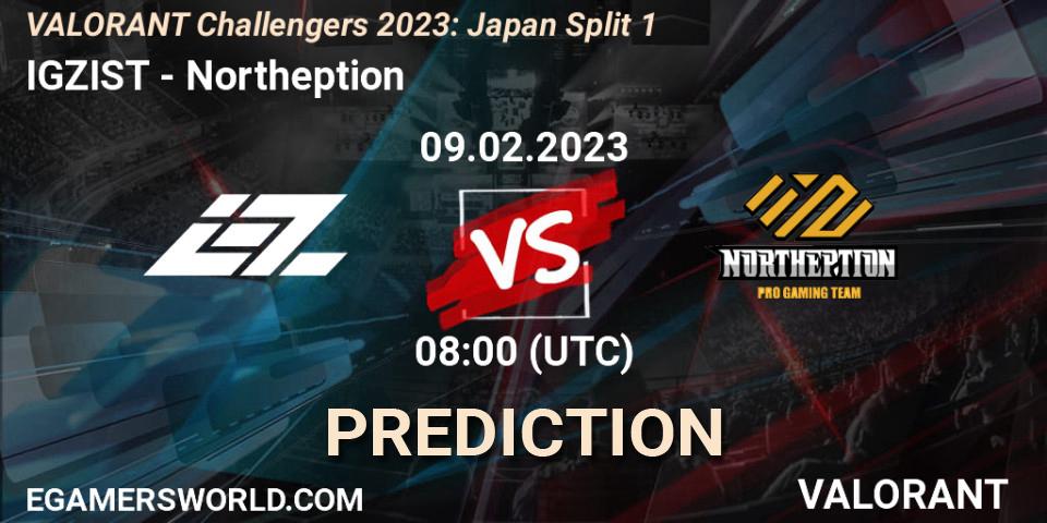 Prognoza IGZIST - Northeption. 09.02.23, VALORANT, VALORANT Challengers 2023: Japan Split 1