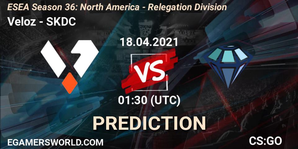 Prognoza Veloz - SKDC. 18.04.2021 at 01:30, Counter-Strike (CS2), ESEA Season 36: North America - Relegation Division