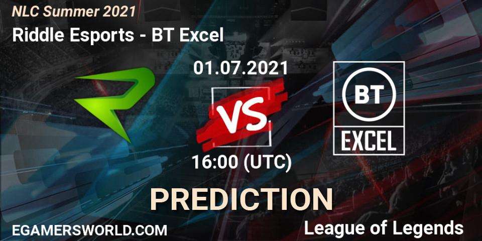 Prognoza Riddle Esports - BT Excel. 01.07.2021 at 16:00, LoL, NLC Summer 2021