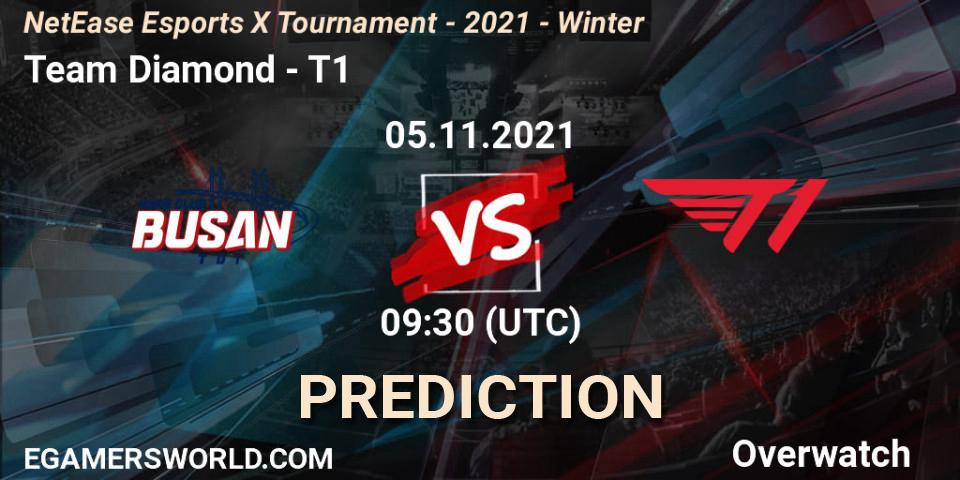 Prognoza Team Diamond - T1. 05.11.2021 at 10:00, Overwatch, NetEase Esports X Tournament - 2021 - Winter