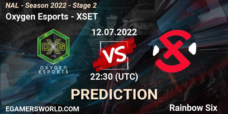 Prognoza Oxygen Esports - XSET. 13.07.2022 at 22:30, Rainbow Six, NAL - Season 2022 - Stage 2
