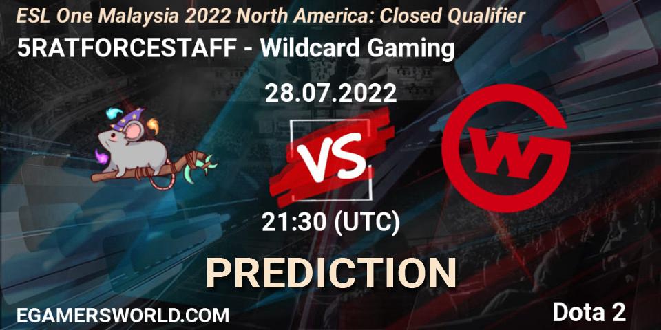 Prognoza 5RATFORCESTAFF - Wildcard Gaming. 28.07.22, Dota 2, ESL One Malaysia 2022 North America: Closed Qualifier