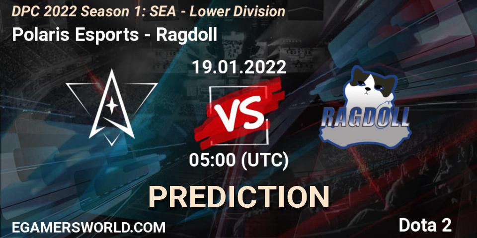 Prognoza Polaris Esports - Ragdoll. 19.01.2022 at 05:00, Dota 2, DPC 2022 Season 1: SEA - Lower Division