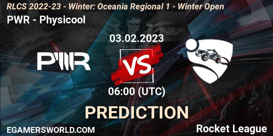Prognoza PWR - Physicool. 03.02.2023 at 06:00, Rocket League, RLCS 2022-23 - Winter: Oceania Regional 1 - Winter Open