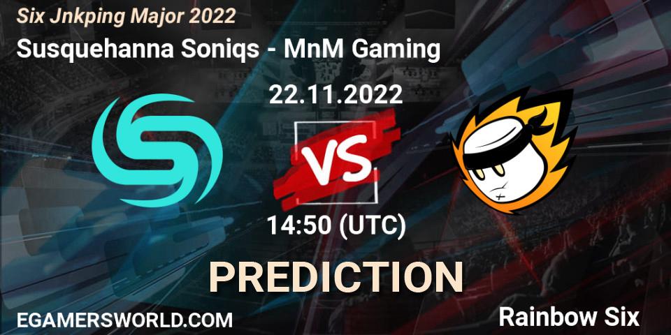 Prognoza Susquehanna Soniqs - MnM Gaming. 22.11.22, Rainbow Six, Six Jönköping Major 2022