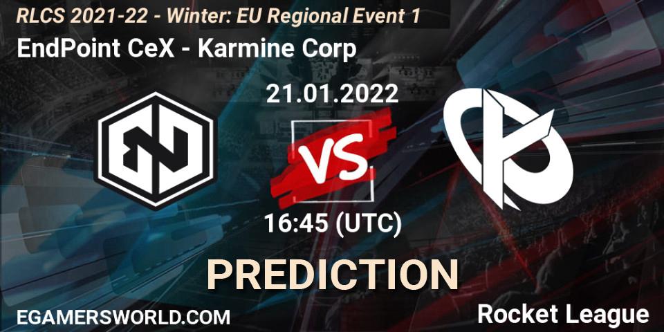 Prognoza EndPoint CeX - Karmine Corp. 21.01.2022 at 16:45, Rocket League, RLCS 2021-22 - Winter: EU Regional Event 1