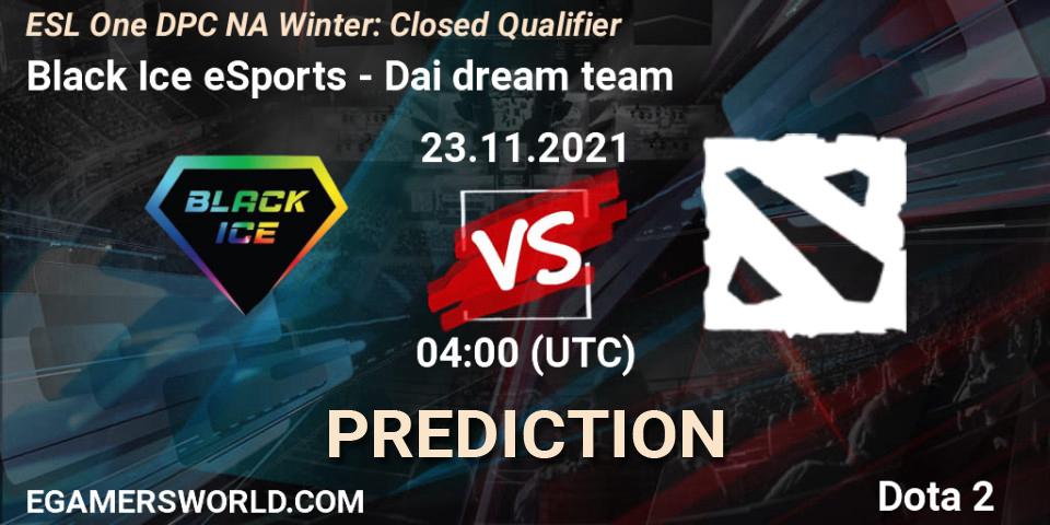 Prognoza Black Ice eSports - Dai dream team. 23.11.2021 at 04:24, Dota 2, DPC 2022 Season 1: North America - Closed Qualifier (ESL One Winter 2021)
