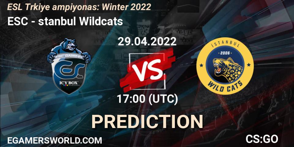 Prognoza ESC - İstanbul Wildcats. 29.04.2022 at 17:00, Counter-Strike (CS2), ESL Türkiye Şampiyonası: Winter 2022