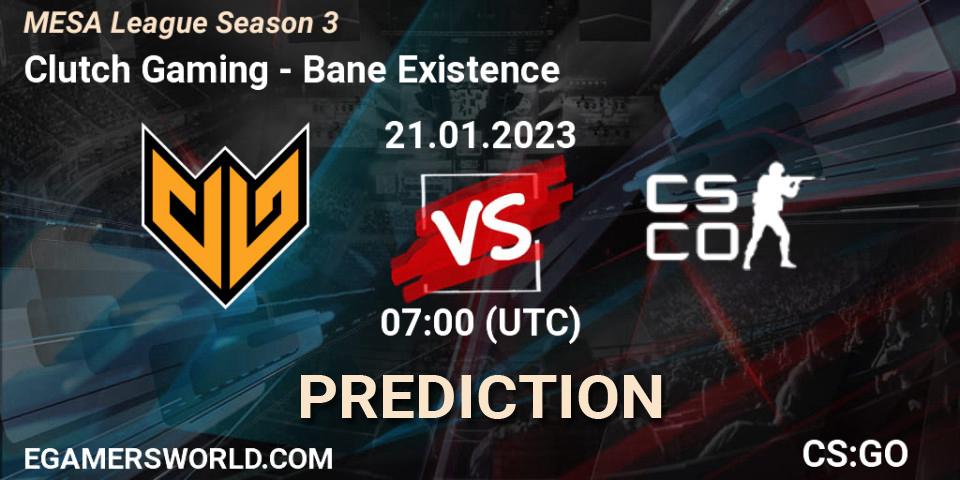 Prognoza Clutch Gaming - Bane Existence. 21.01.23, CS2 (CS:GO), MESA League Season 3