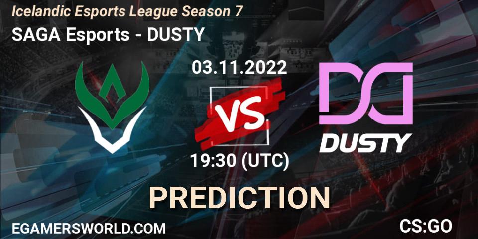 Prognoza SAGA Esports - DUSTY. 03.11.2022 at 19:30, Counter-Strike (CS2), Icelandic Esports League Season 7
