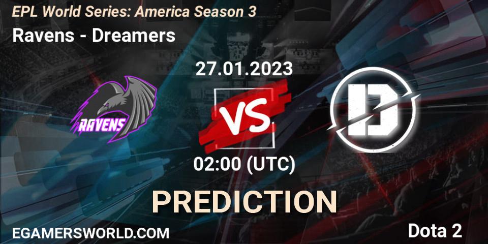 Prognoza Ravens - Dreamers. 27.01.23, Dota 2, EPL World Series: America Season 3