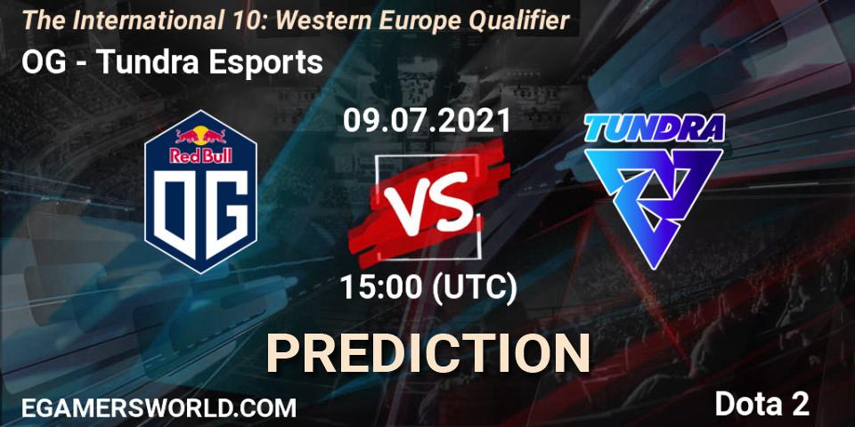 Prognoza OG - Tundra Esports. 09.07.2021 at 15:35, Dota 2, The International 10: Western Europe Qualifier