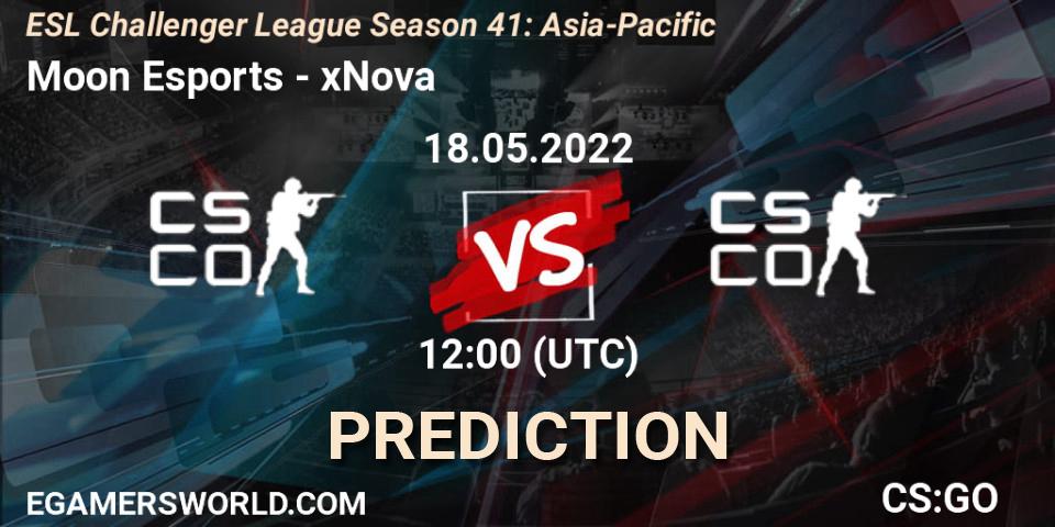 Prognoza Moon Esports - xNova. 18.05.2022 at 12:00, Counter-Strike (CS2), ESL Challenger League Season 41: Asia-Pacific