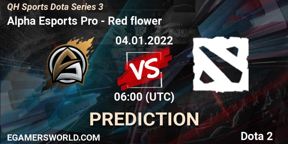 Prognoza Alpha Esports Pro - Red flower. 04.01.2022 at 06:22, Dota 2, QH Sports Dota Series 3