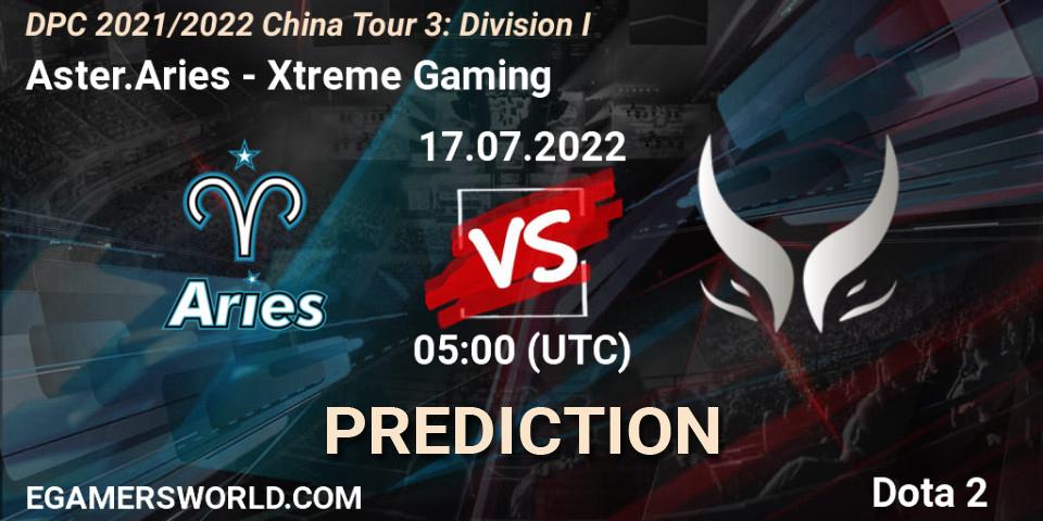 Prognoza Aster.Aries - Xtreme Gaming. 17.07.2022 at 05:13, Dota 2, DPC 2021/2022 China Tour 3: Division I