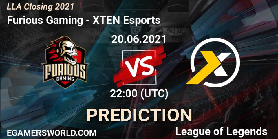 Prognoza Furious Gaming - XTEN Esports. 20.06.2021 at 22:00, LoL, LLA Closing 2021
