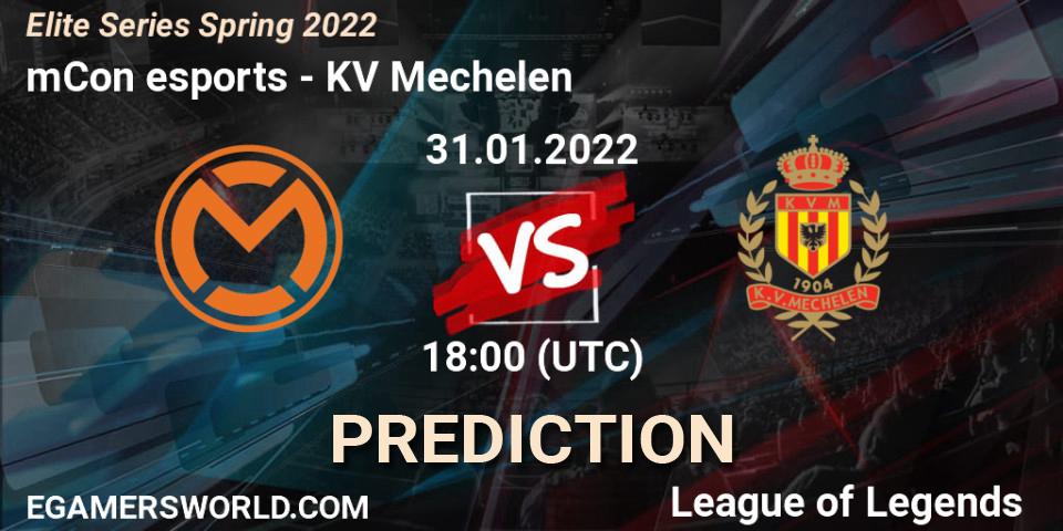 Prognoza mCon esports - KV Mechelen. 31.01.2022 at 18:00, LoL, Elite Series Spring 2022