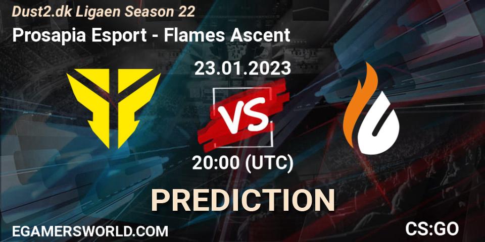 Prognoza Prosapia Esport - Flames Ascent. 23.01.2023 at 20:00, Counter-Strike (CS2), Dust2.dk Ligaen Season 22