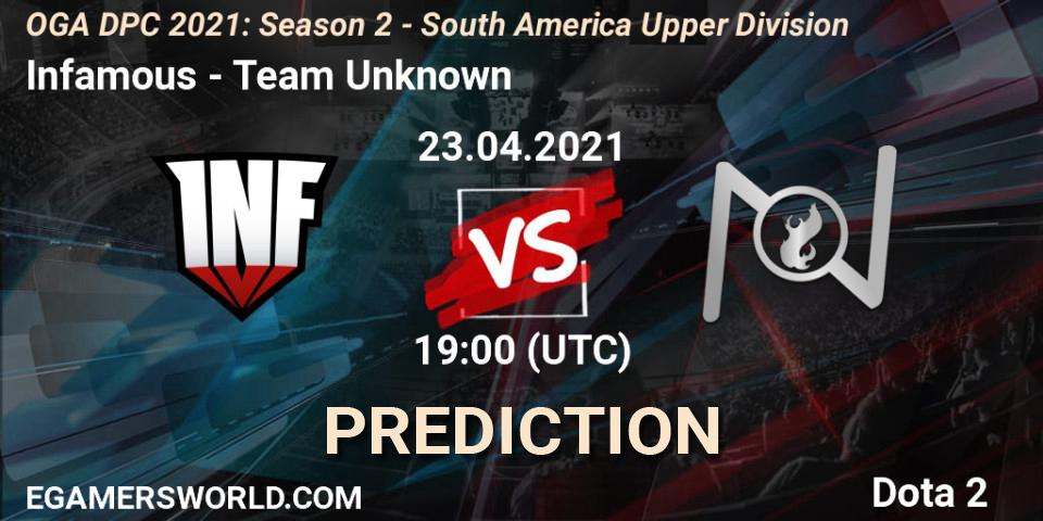Prognoza Infamous - Team Unknown. 23.04.2021 at 19:04, Dota 2, OGA DPC 2021: Season 2 - South America Upper Division