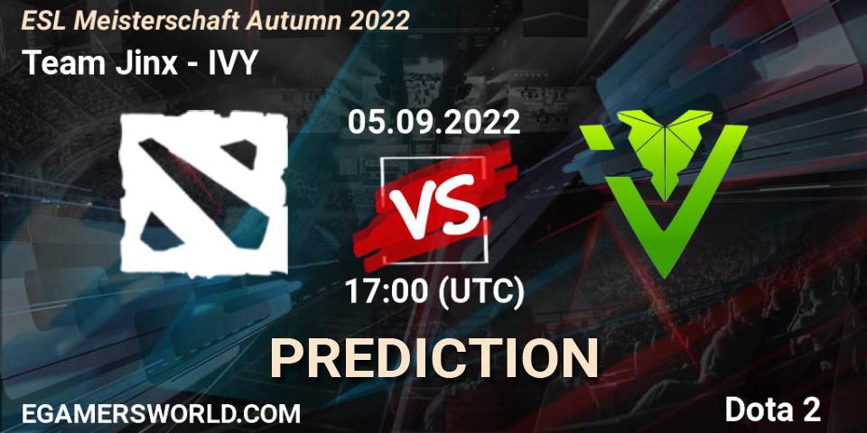 Prognoza Team Jinx - IVY. 05.09.2022 at 17:01, Dota 2, ESL Meisterschaft Autumn 2022