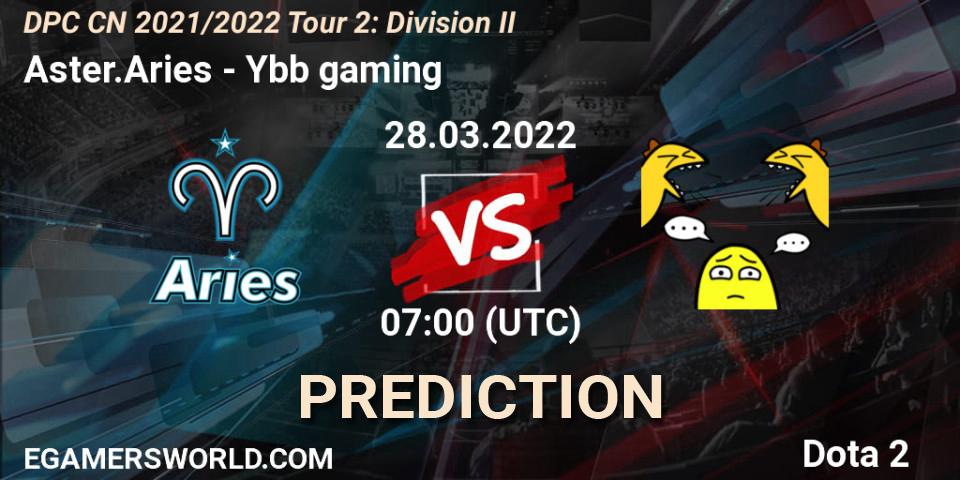 Prognoza Aster.Aries - Ybb gaming. 28.03.22, Dota 2, DPC 2021/2022 Tour 2: CN Division II (Lower)