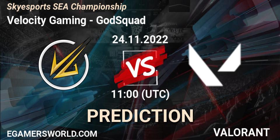 Prognoza Velocity Gaming - GodSquad. 24.11.2022 at 11:10, VALORANT, Skyesports SEA Championship