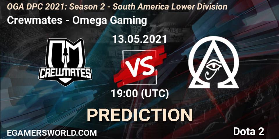 Prognoza Crewmates - Omega Gaming. 14.05.2021 at 16:00, Dota 2, OGA DPC 2021: Season 2 - South America Lower Division 