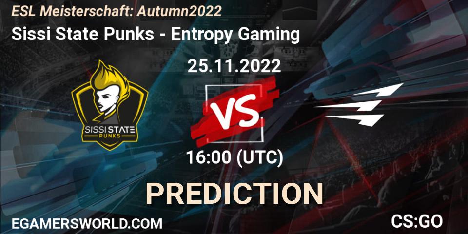 Prognoza Sissi State Punks - Entropy Gaming. 25.11.22, CS2 (CS:GO), ESL Meisterschaft: Autumn 2022