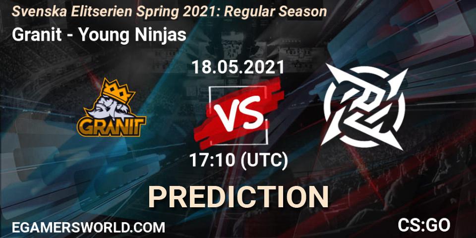Prognoza Granit - Young Ninjas. 18.05.2021 at 17:10, Counter-Strike (CS2), Svenska Elitserien Spring 2021: Regular Season