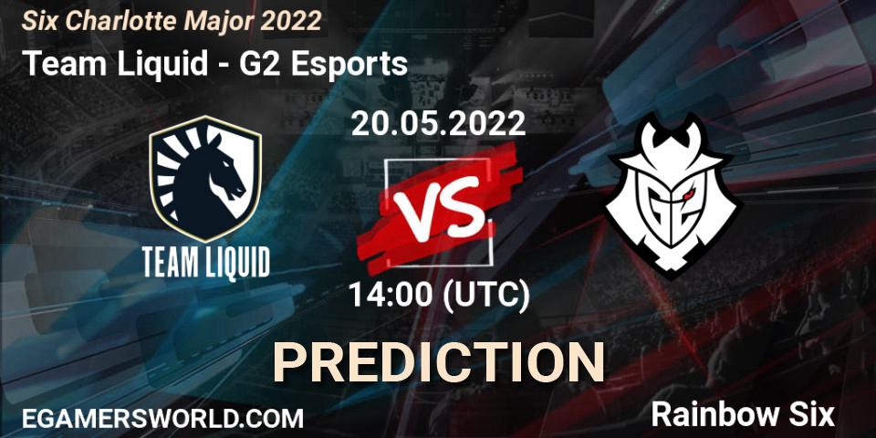 Prognoza Team Liquid - G2 Esports. 20.05.2022 at 14:00, Rainbow Six, Six Charlotte Major 2022