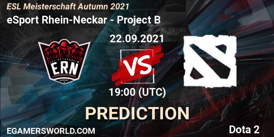 Prognoza eSport Rhein-Neckar - Project B. 22.09.2021 at 19:07, Dota 2, ESL Meisterschaft Autumn 2021