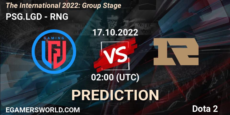 Prognoza PSG.LGD - RNG. 17.10.22, Dota 2, The International 2022: Group Stage