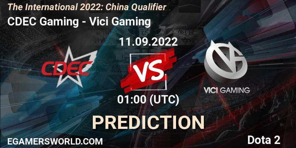 Prognoza CDEC Gaming - Vici Gaming. 11.09.22, Dota 2, The International 2022: China Qualifier