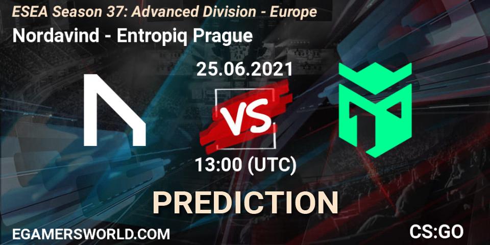 Prognoza Nordavind - Entropiq Prague. 25.06.21, CS2 (CS:GO), ESEA Season 37: Advanced Division - Europe