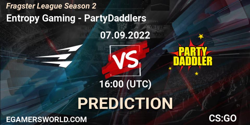 Prognoza Entropy Gaming - PartyDaddlers. 25.09.2022 at 16:00, Counter-Strike (CS2), Fragster League Season 2