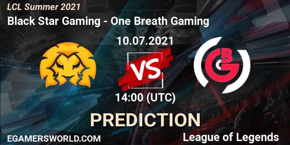 Prognoza Black Star Gaming - One Breath Gaming. 10.07.2021 at 14:00, LoL, LCL Summer 2021